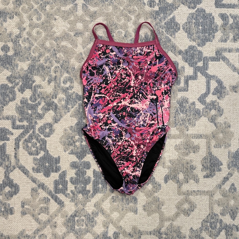 Vibrant Pink and Purple Women's One-Piece Swimsuit